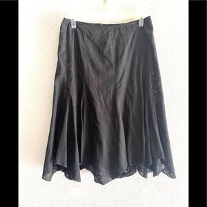 WHITE STAG sheer black print midi skirt size 12